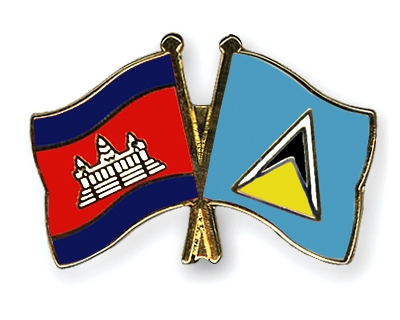 Fahnen Pins Kambodscha St-Lucia