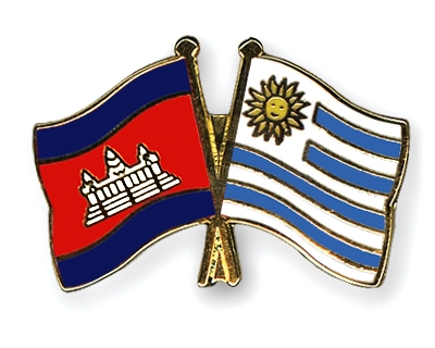 Fahnen Pins Kambodscha Uruguay