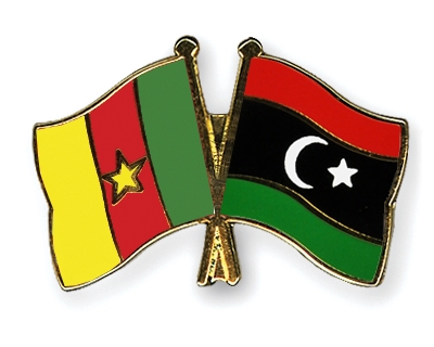 Fahnen Pins Kamerun Libyen