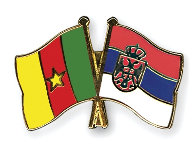 Fahnen Pins Kamerun Serbien