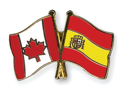 Fahnen Pins Kanada Spanien