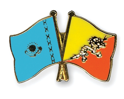 Fahnen Pins Kasachstan Bhutan