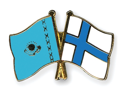 Fahnen Pins Kasachstan Finnland