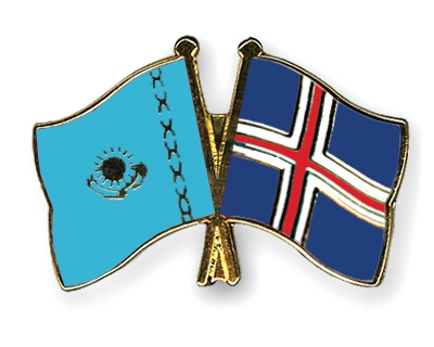 Fahnen Pins Kasachstan Island