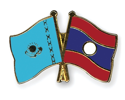 Fahnen Pins Kasachstan Laos