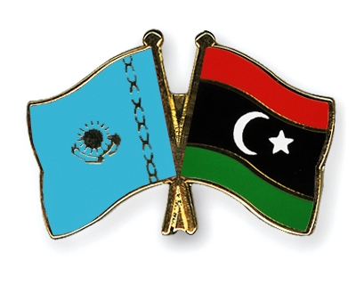 Fahnen Pins Kasachstan Libyen