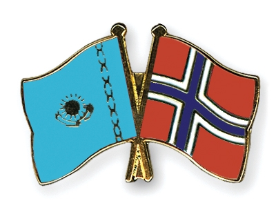 Fahnen Pins Kasachstan Norwegen