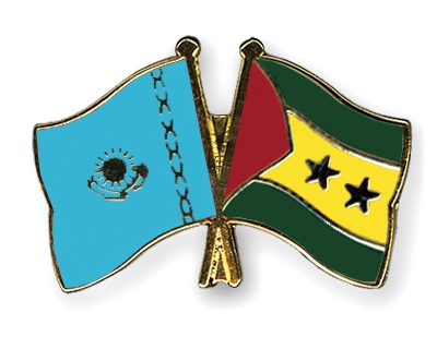 Fahnen Pins Kasachstan Sao-Tome-und-Principe