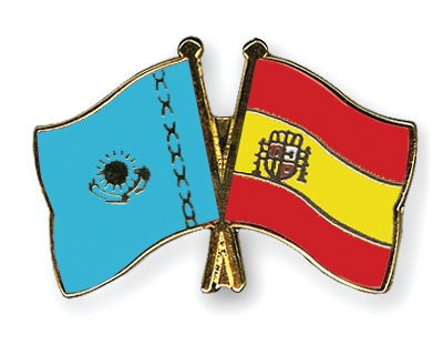 Fahnen Pins Kasachstan Spanien