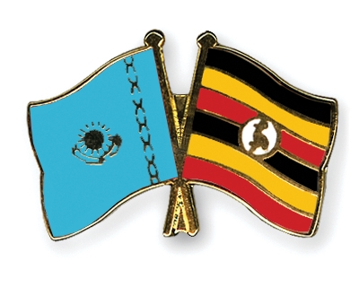 Fahnen Pins Kasachstan Uganda