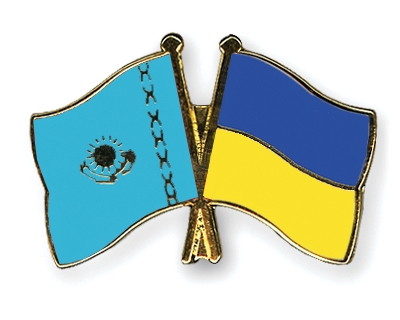 Fahnen Pins Kasachstan Ukraine