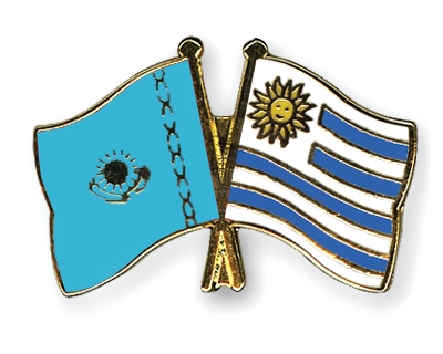 Fahnen Pins Kasachstan Uruguay