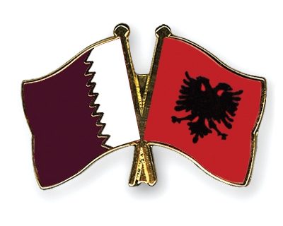 Fahnen Pins Katar Albanien