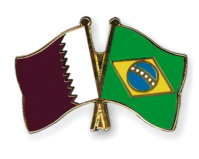 Fahnen Pins Katar Brasilien