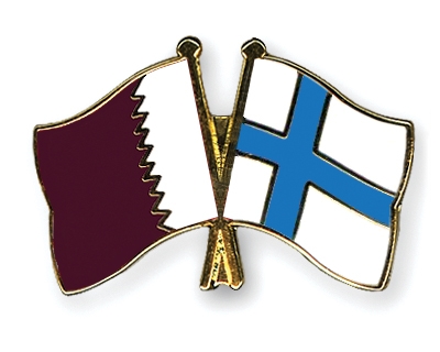 Fahnen Pins Katar Finnland