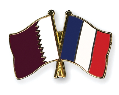 Fahnen Pins Katar Frankreich