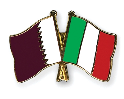 Fahnen Pins Katar Italien