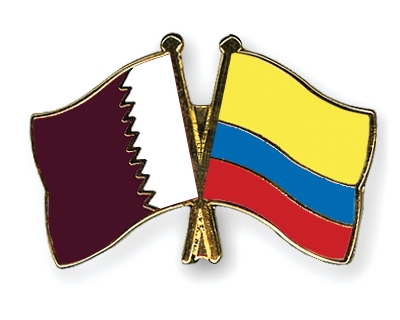 Fahnen Pins Katar Kolumbien
