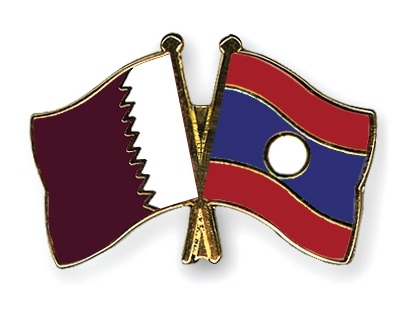 Fahnen Pins Katar Laos