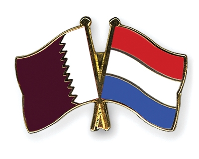 Fahnen Pins Katar Niederlande