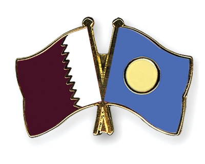 Fahnen Pins Katar Palau