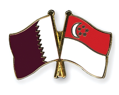 Fahnen Pins Katar Singapur