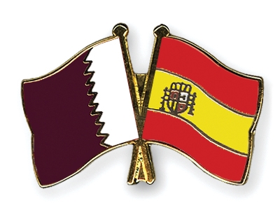 Fahnen Pins Katar Spanien