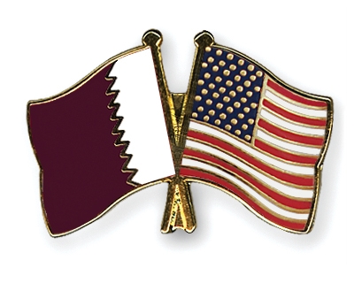 Fahnen Pins Katar USA