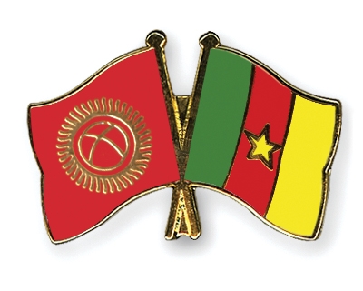 Fahnen Pins Kirgisistan Kamerun