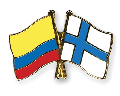 Fahnen Pins Kolumbien Finnland