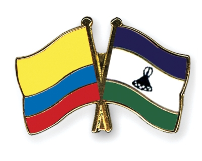Fahnen Pins Kolumbien Lesotho
