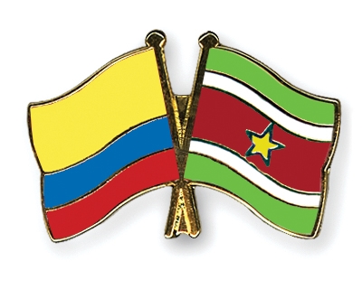 Fahnen Pins Kolumbien Surinam