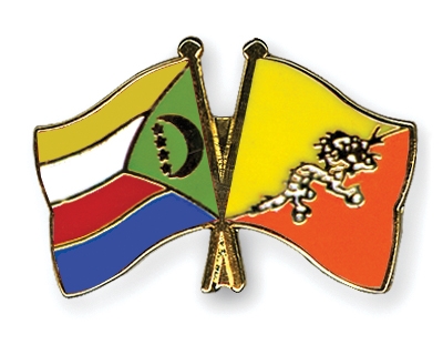Fahnen Pins Komoren Bhutan