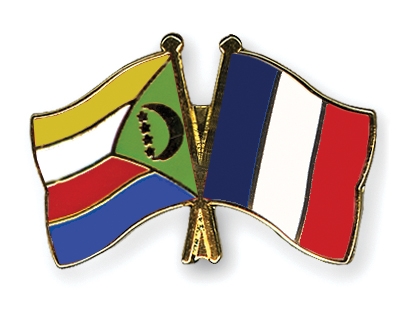 Fahnen Pins Komoren Frankreich