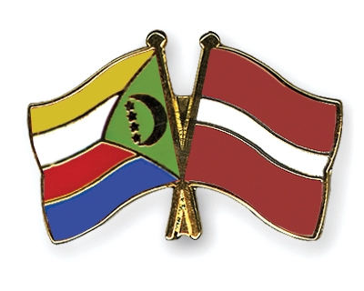 Fahnen Pins Komoren Lettland