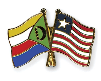 Fahnen Pins Komoren Liberia