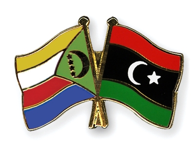 Fahnen Pins Komoren Libyen