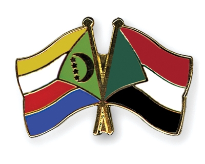 Fahnen Pins Komoren Sudan