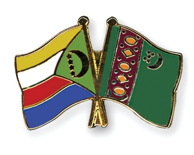 Fahnen Pins Komoren Turkmenistan