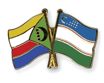 Fahnen Pins Komoren Usbekistan