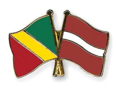 Fahnen Pins Kongo-Republik Lettland
