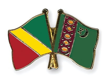 Fahnen Pins Kongo-Republik Turkmenistan