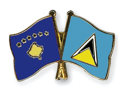 Fahnen Pins Kosovo St-Lucia