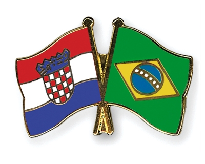 Fahnen Pins Kroatien Brasilien
