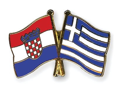 Fahnen Pins Kroatien Griechenland