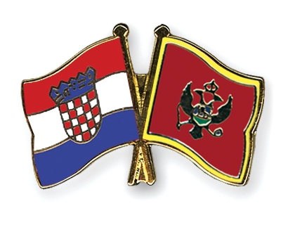 Fahnen Pins Kroatien Montenegro