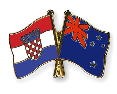 Fahnen Pins Kroatien Neuseeland