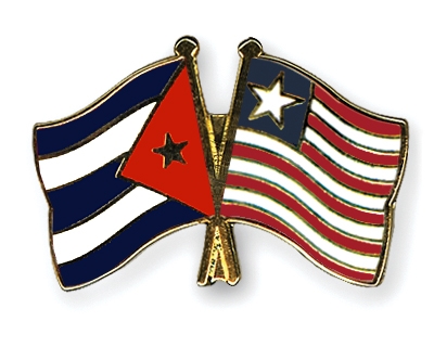 Fahnen Pins Kuba Liberia