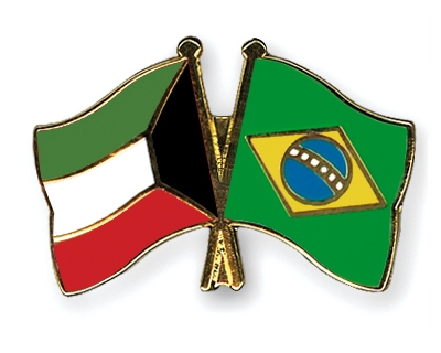 Fahnen Pins Kuwait Brasilien