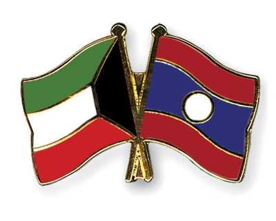 Fahnen Pins Kuwait Laos